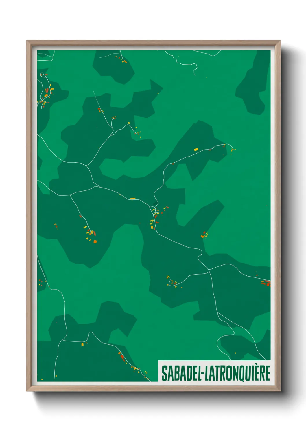 Une affiche de carte sur Sabadel-Latronquière