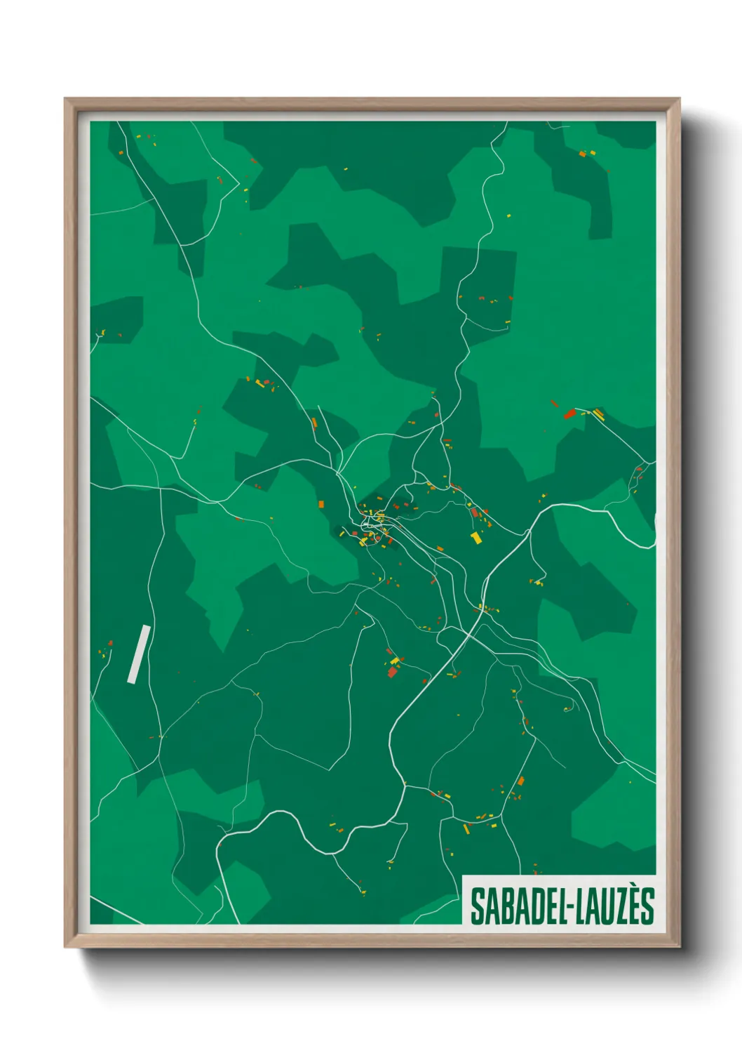 Une affiche de carte sur Sabadel-Lauzès