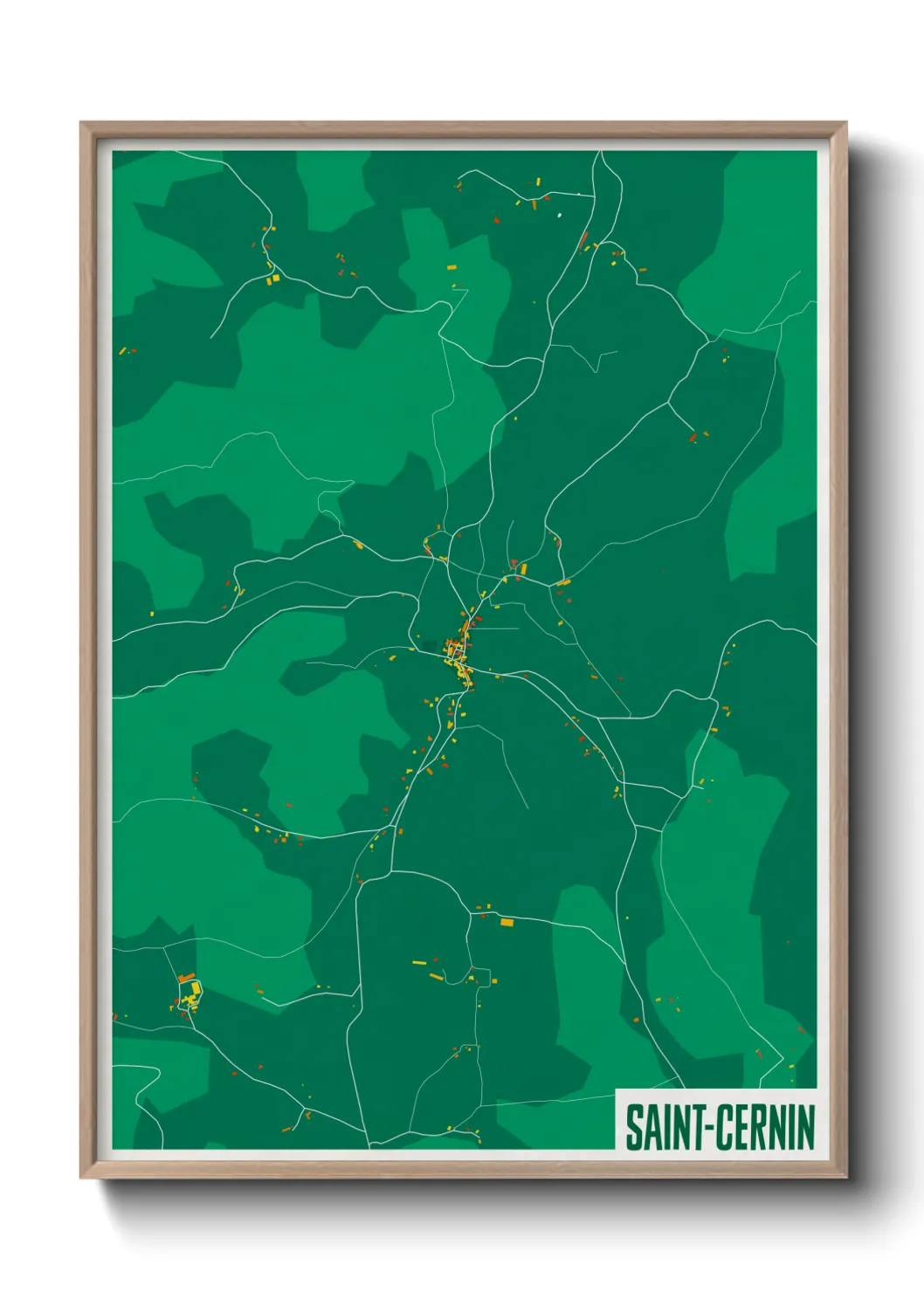 Une affiche de carte sur Saint-Cernin