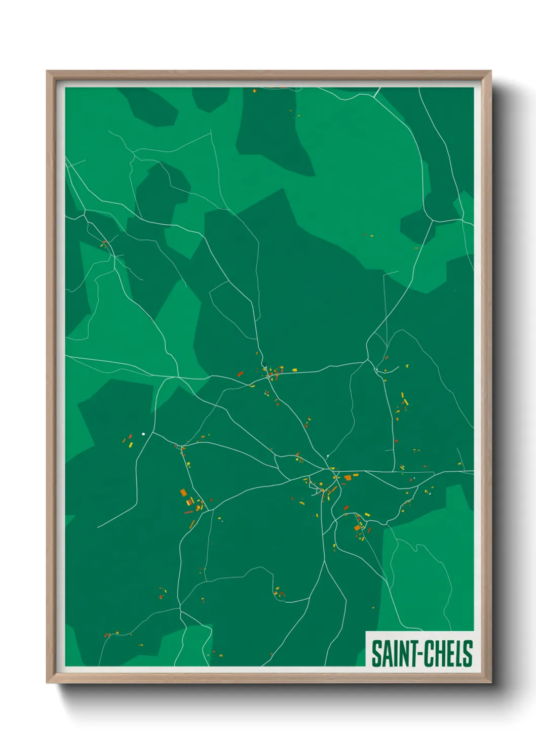 Une affiche de carte sur Saint-Chels