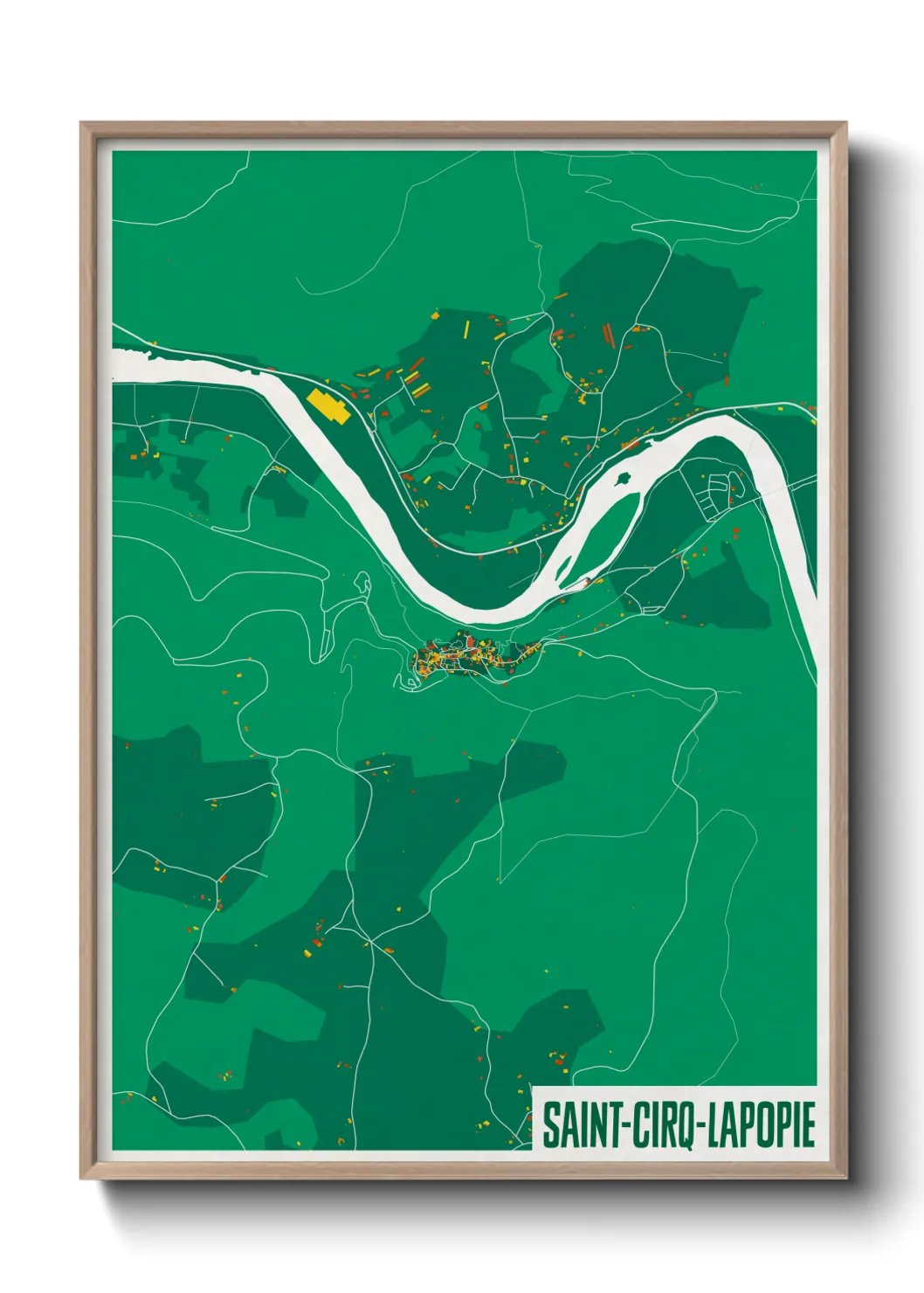 Une affiche de carte sur Saint-Cirq-Lapopie