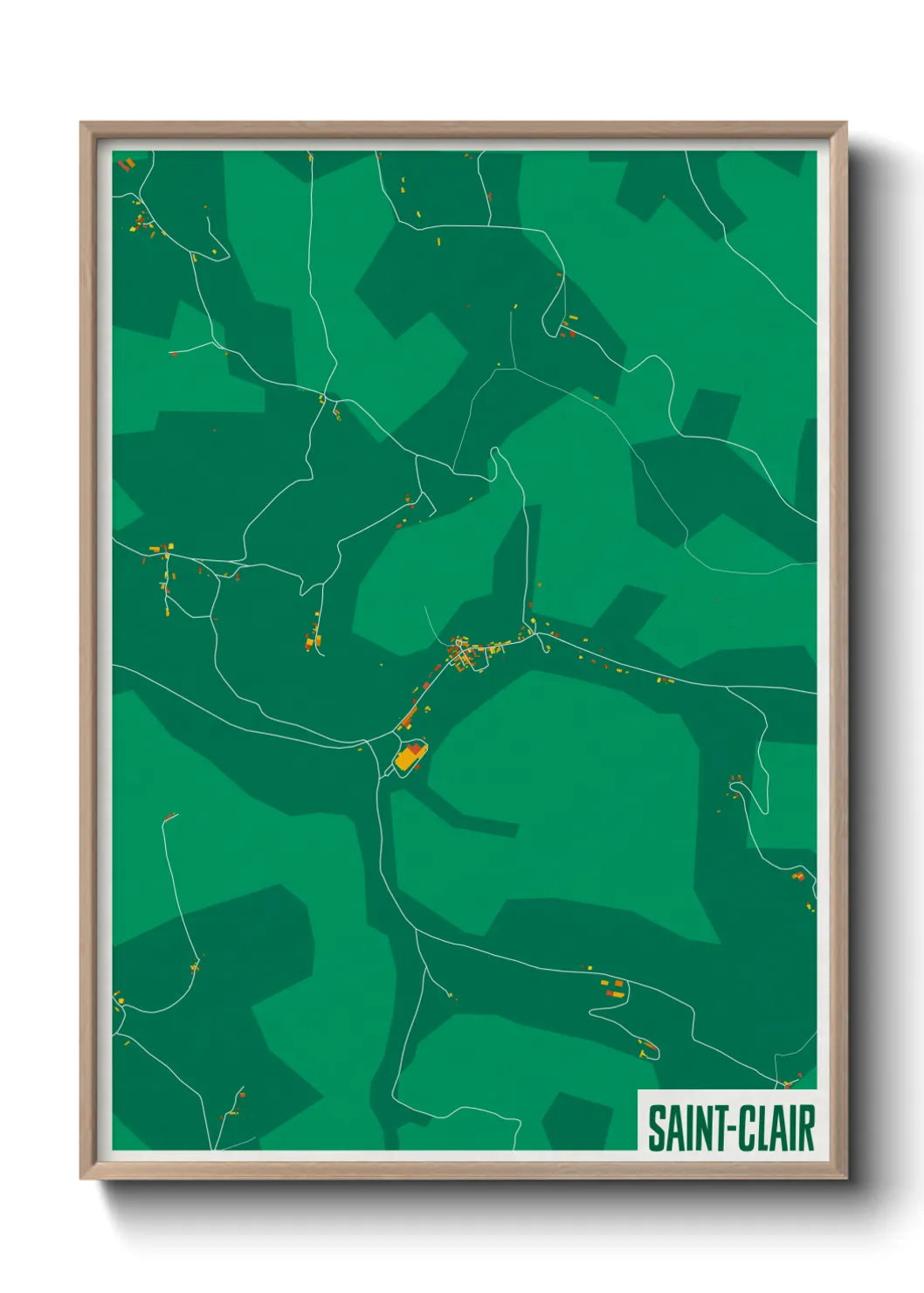 Une affiche de carte sur Saint-Clair