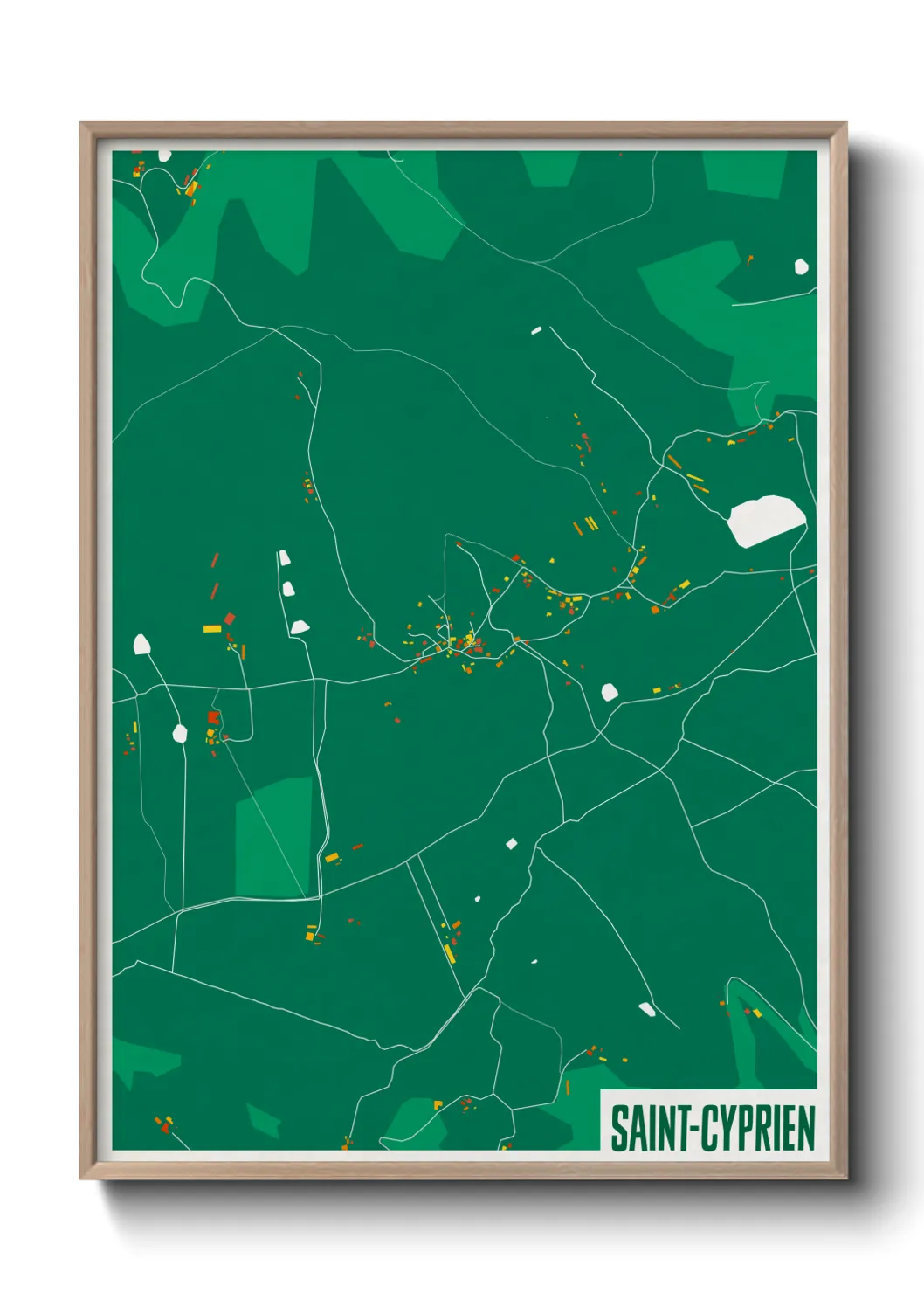 Une affiche de carte sur Saint-Cyprien