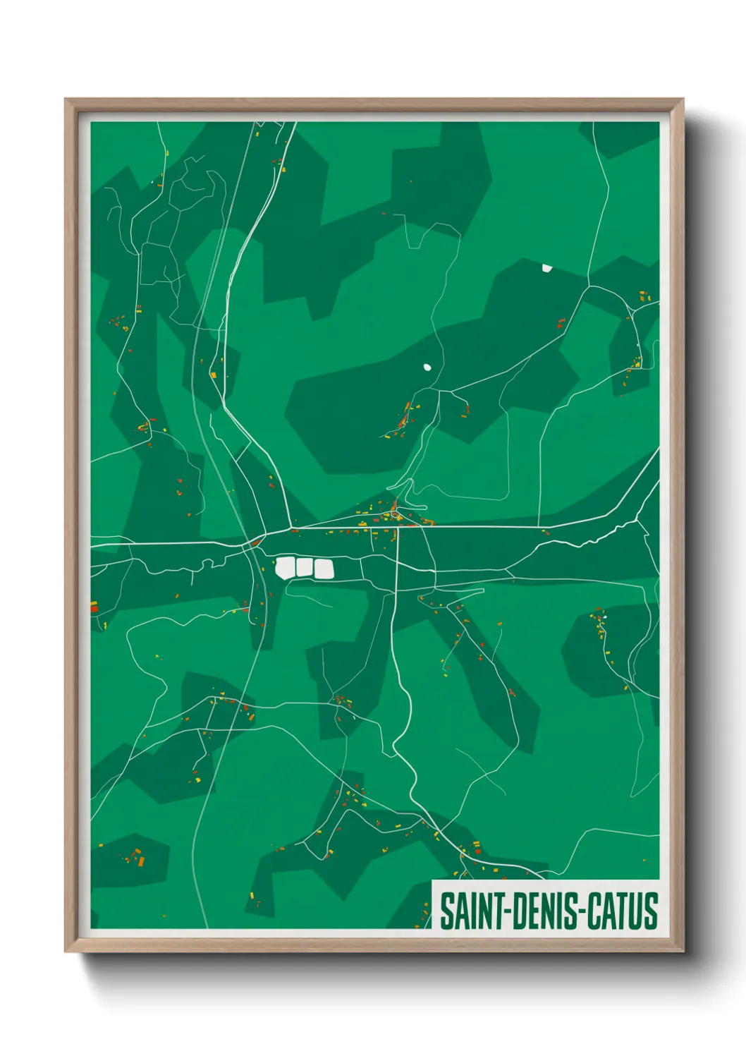 Une affiche de carte sur Saint-Denis-Catus