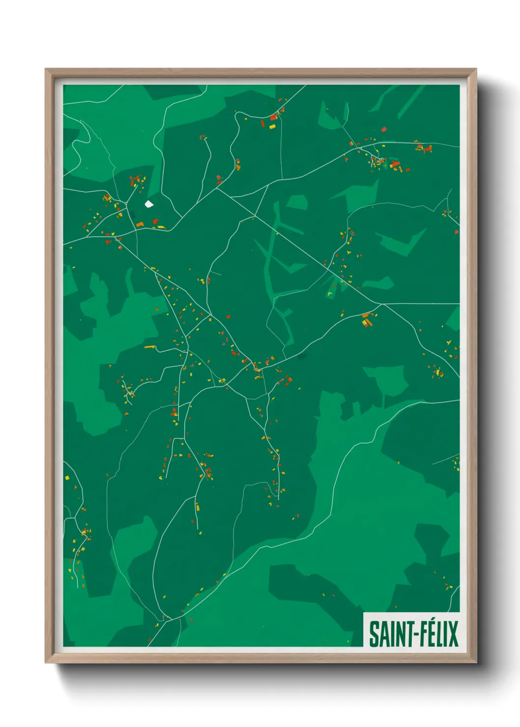 Une affiche de carte sur Saint-Félix