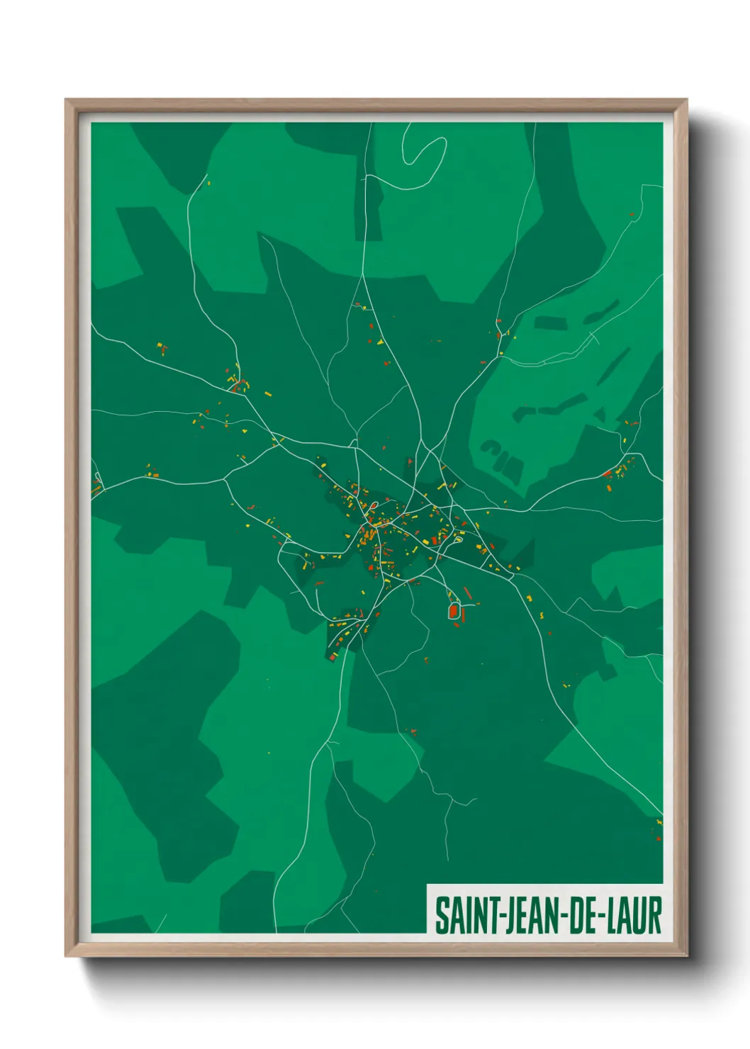 Une affiche de carte sur Saint-Jean-de-Laur