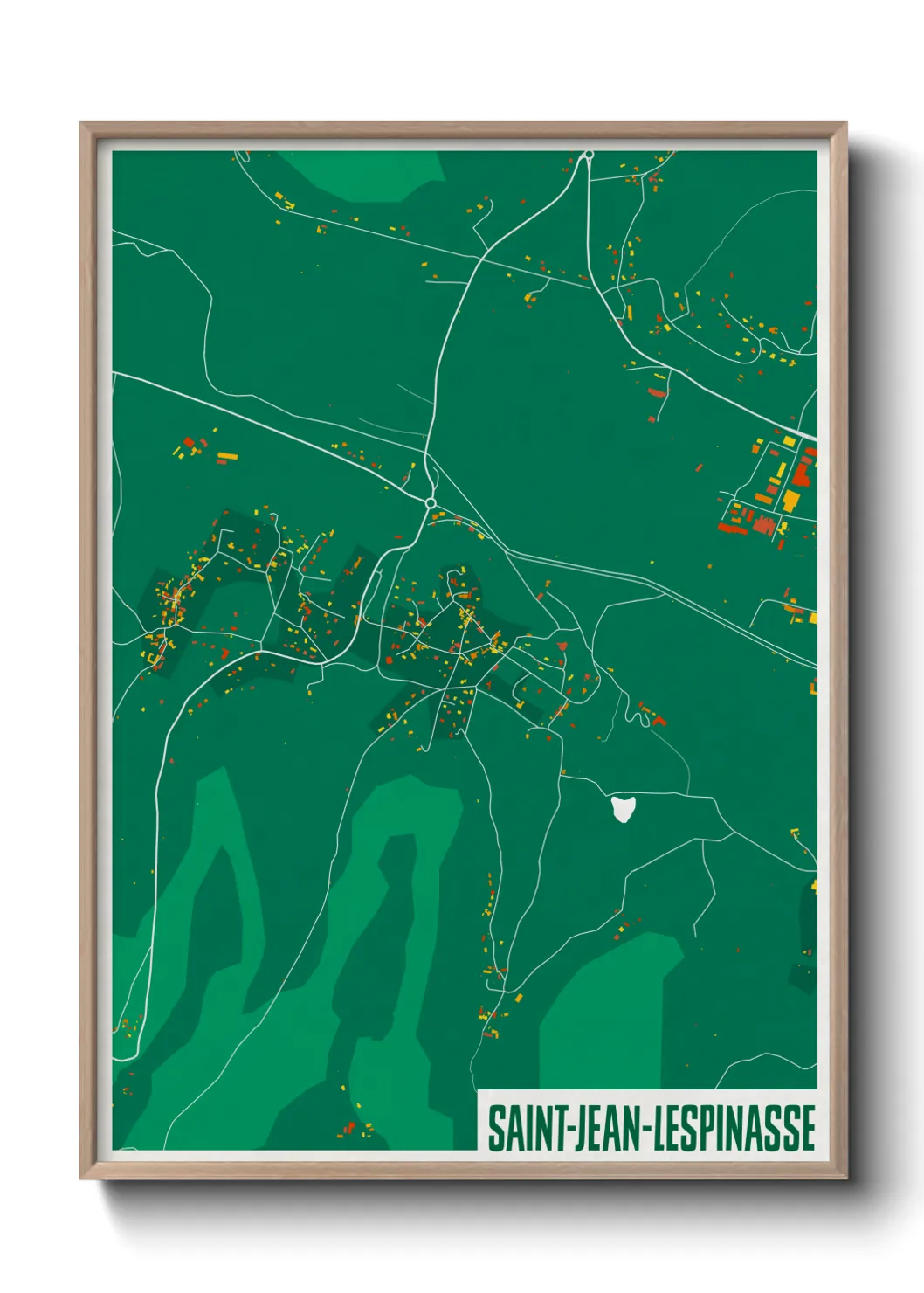 Une affiche de carte sur Saint-Jean-Lespinasse