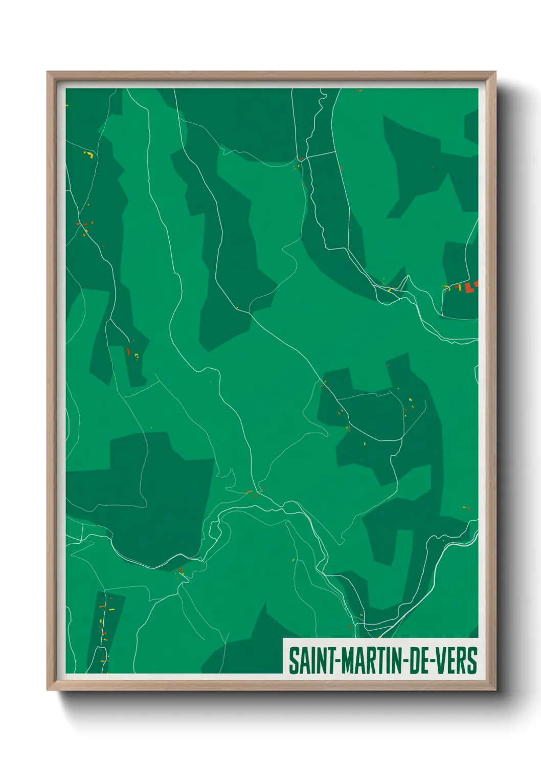 Une affiche de carte sur Saint-Martin-de-Vers