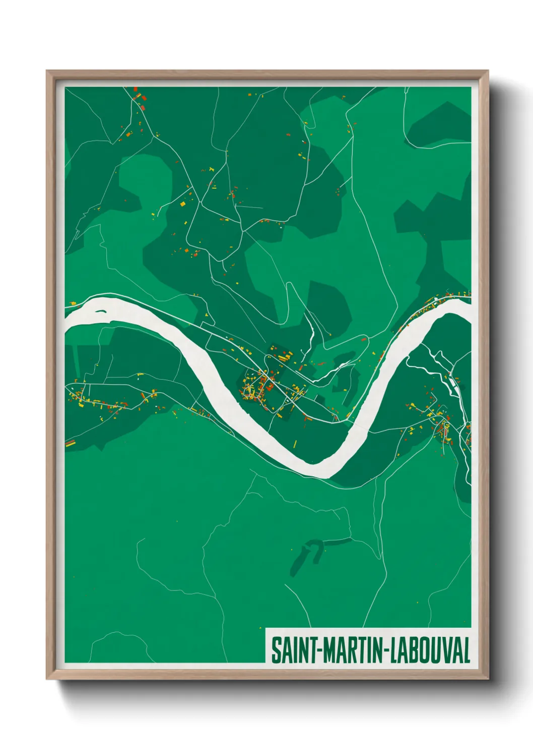 Une affiche de carte sur Saint-Martin-Labouval