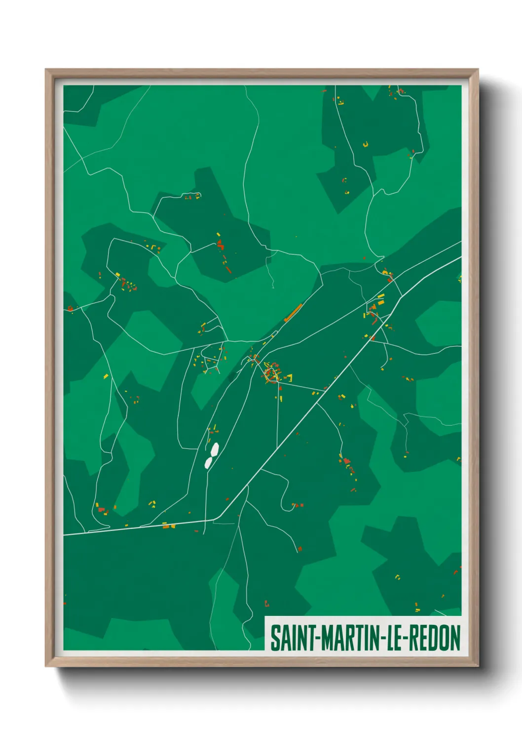 Une affiche de carte sur Saint-Martin-le-Redon