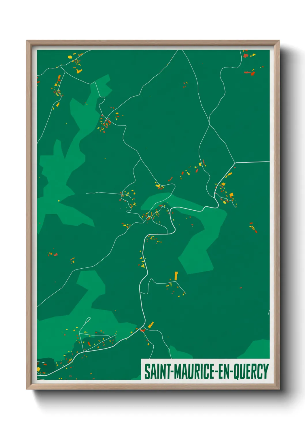 Une affiche de carte sur Saint-Maurice-en-Quercy