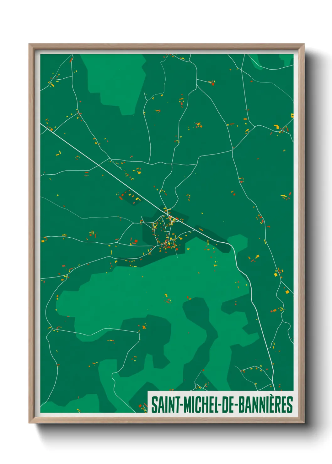 Une affiche de carte sur Saint-Michel-de-Bannières