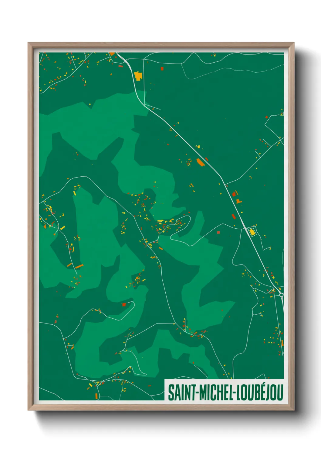 Une affiche de carte sur Saint-Michel-Loubéjou
