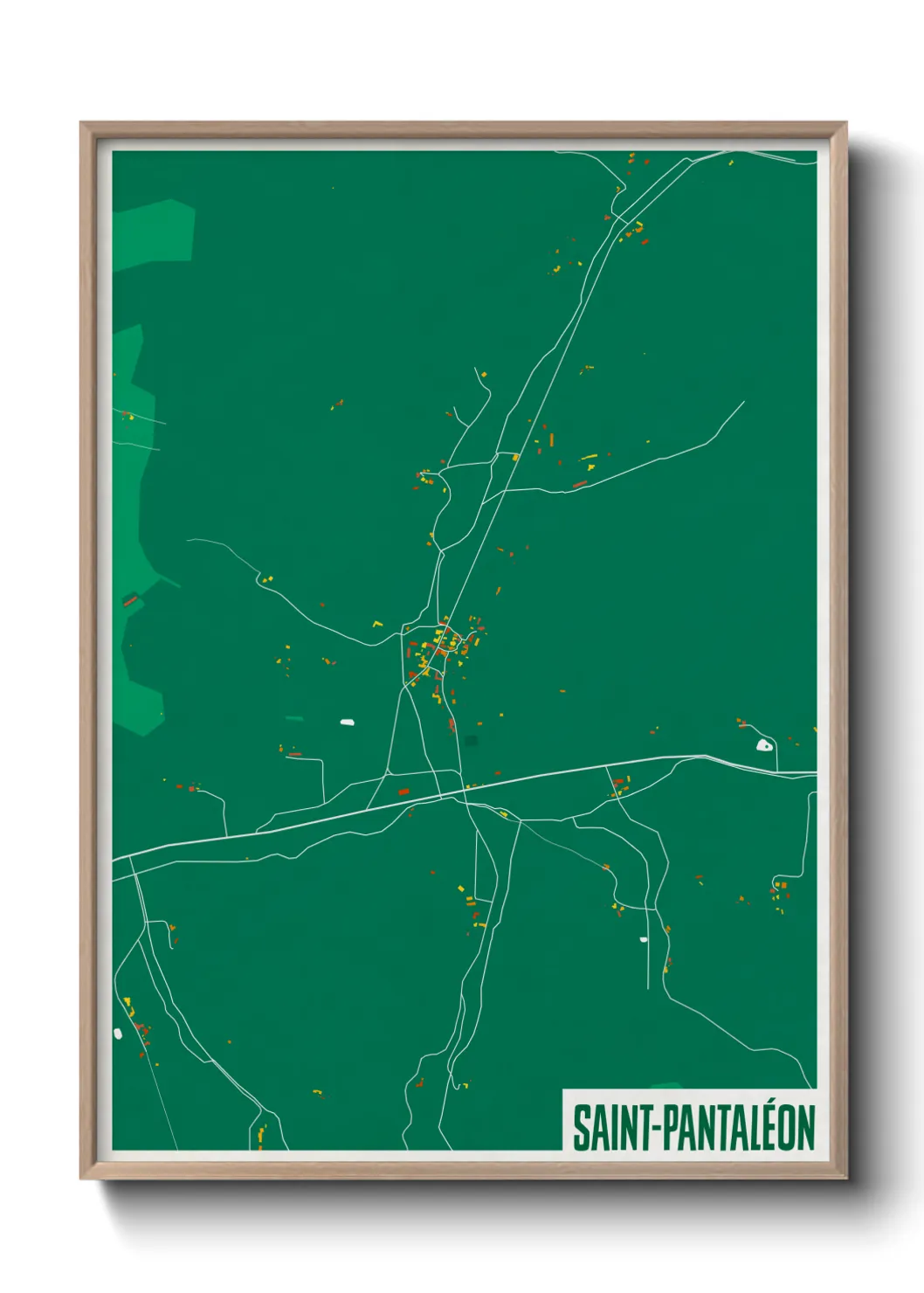 Une affiche de carte sur Saint-Pantaléon