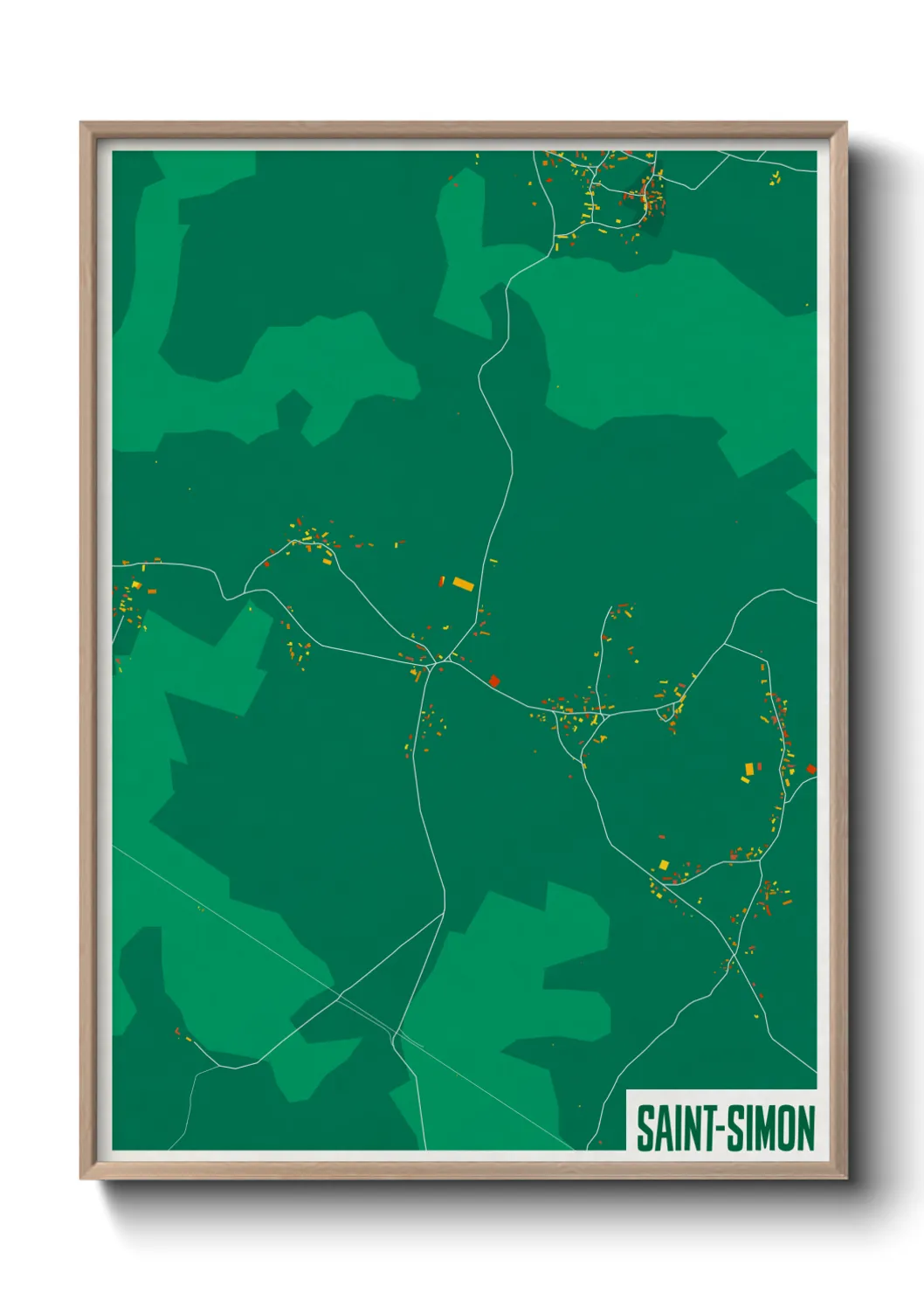 Une affiche de carte sur Saint-Simon