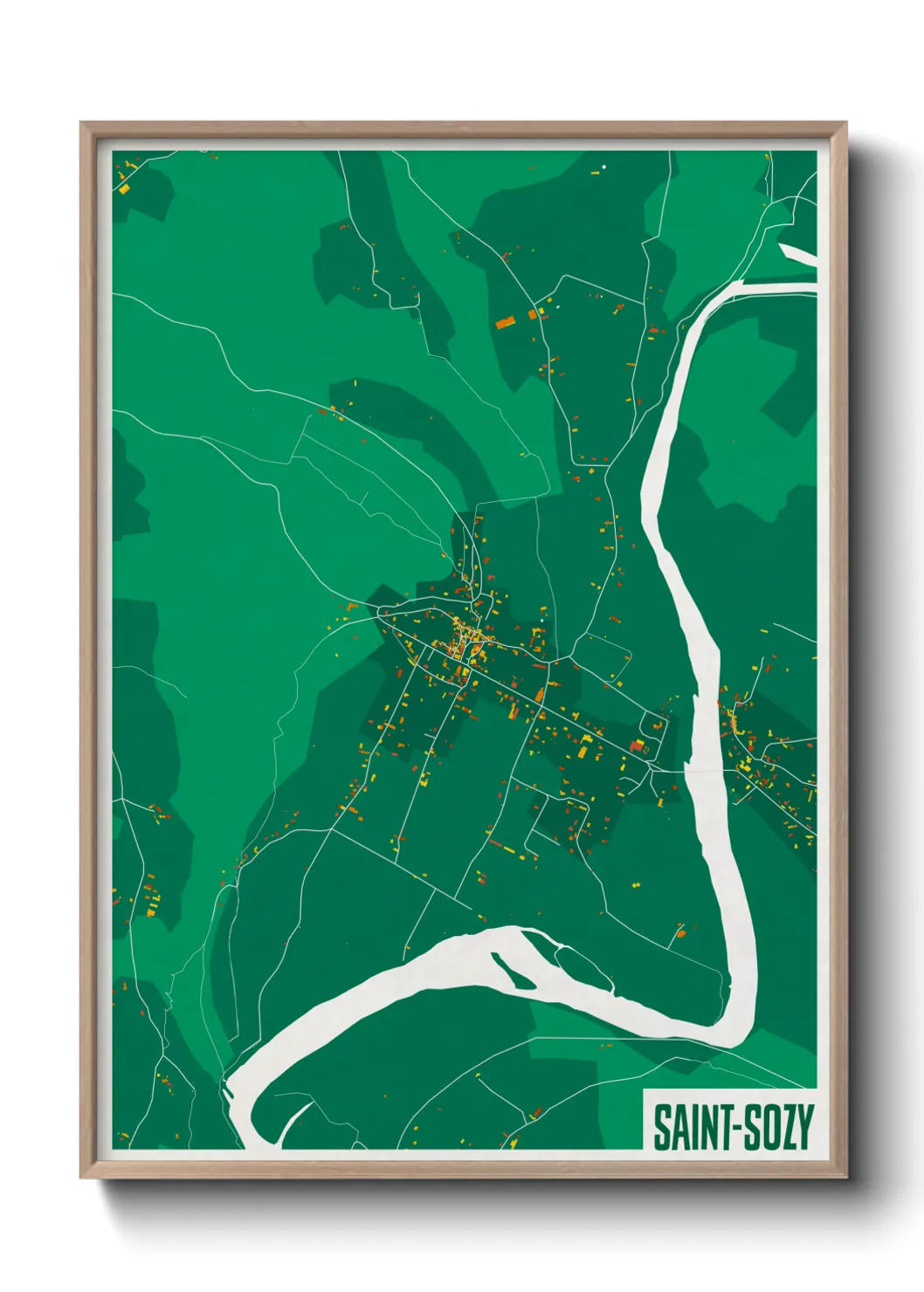 Une affiche de carte sur Saint-Sozy