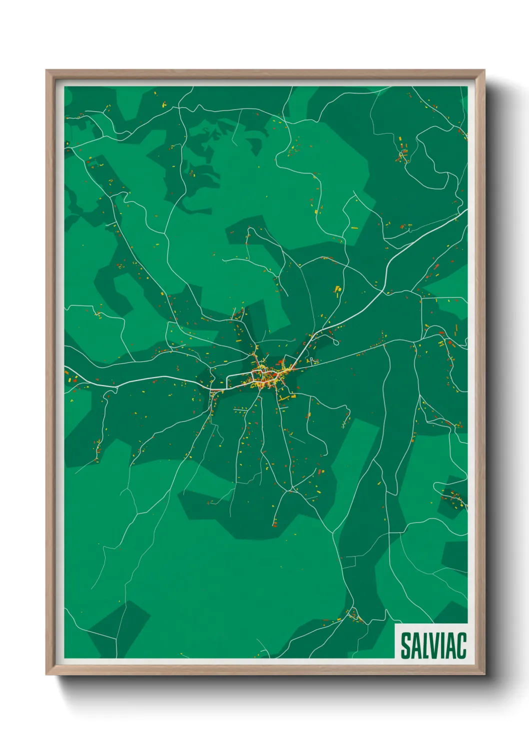 Une affiche de carte sur Salviac