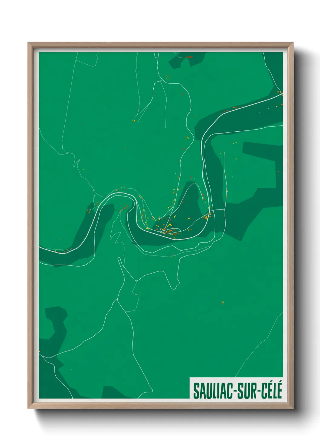 Une affiche de carte sur Sauliac-sur-Célé