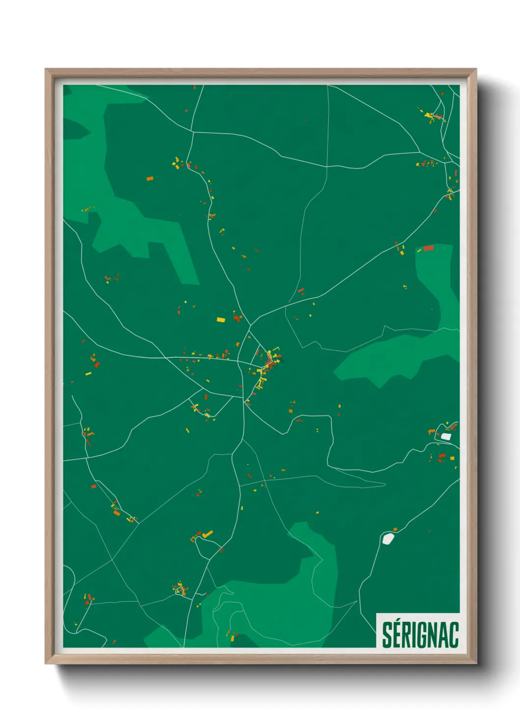 Une affiche de carte sur Sérignac