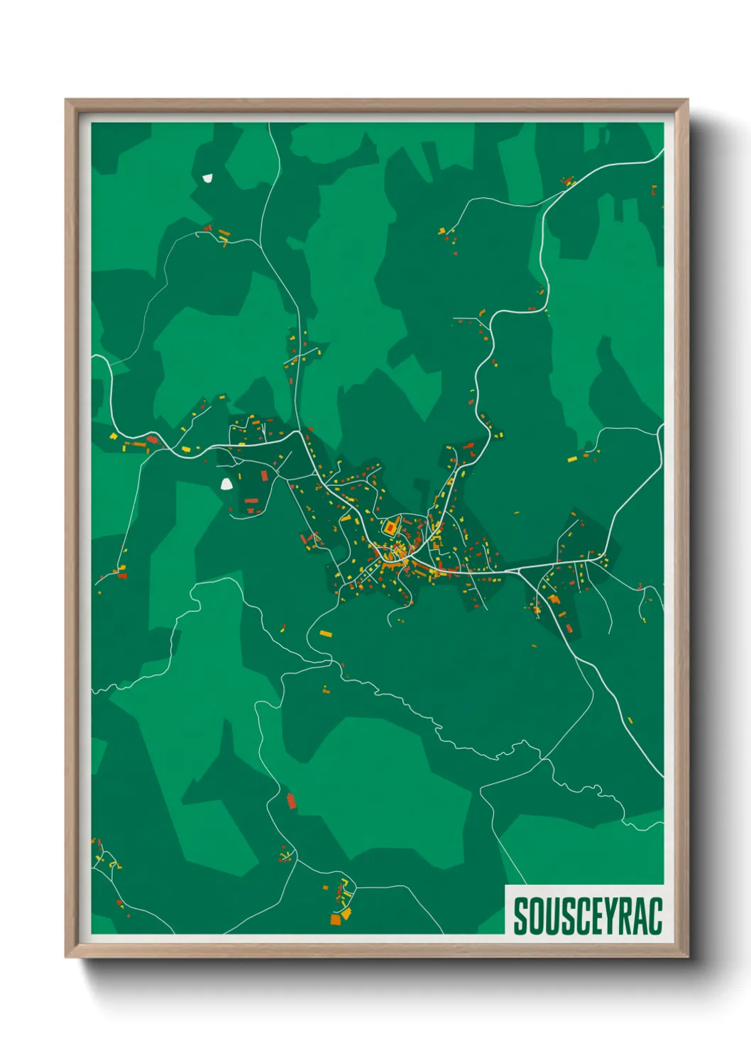 Une affiche de carte sur Sousceyrac
