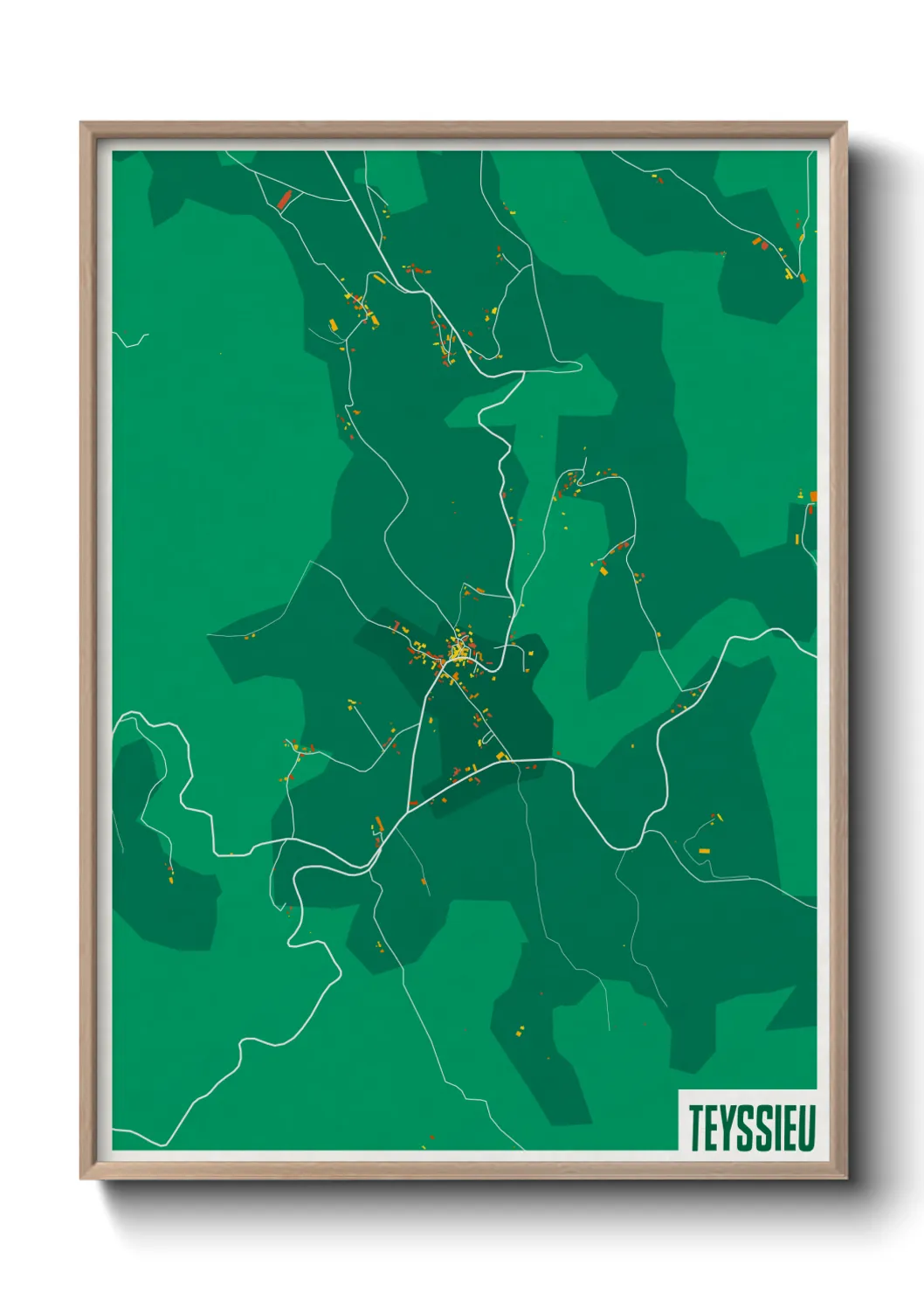 Une affiche de carte sur Teyssieu