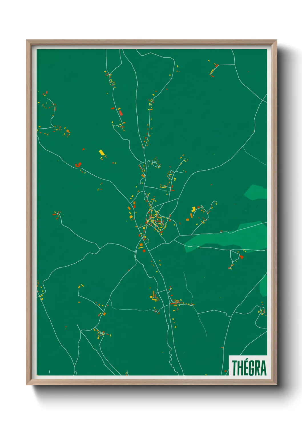 Une affiche de carte sur Thégra
