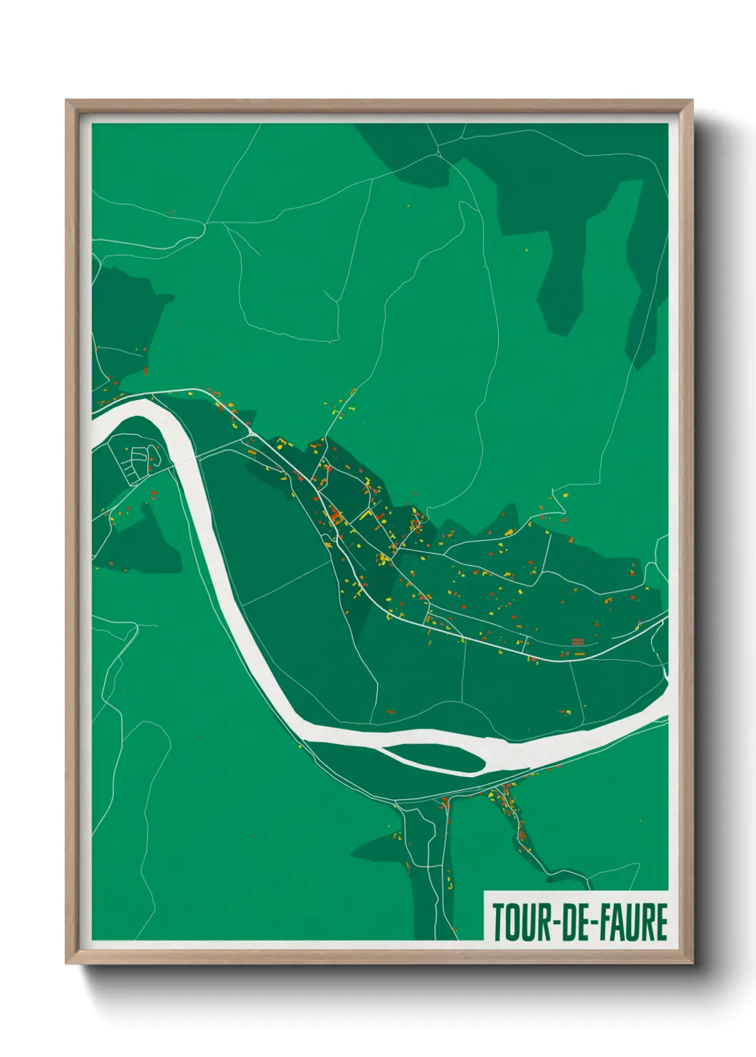 Une affiche de carte sur Tour-de-Faure