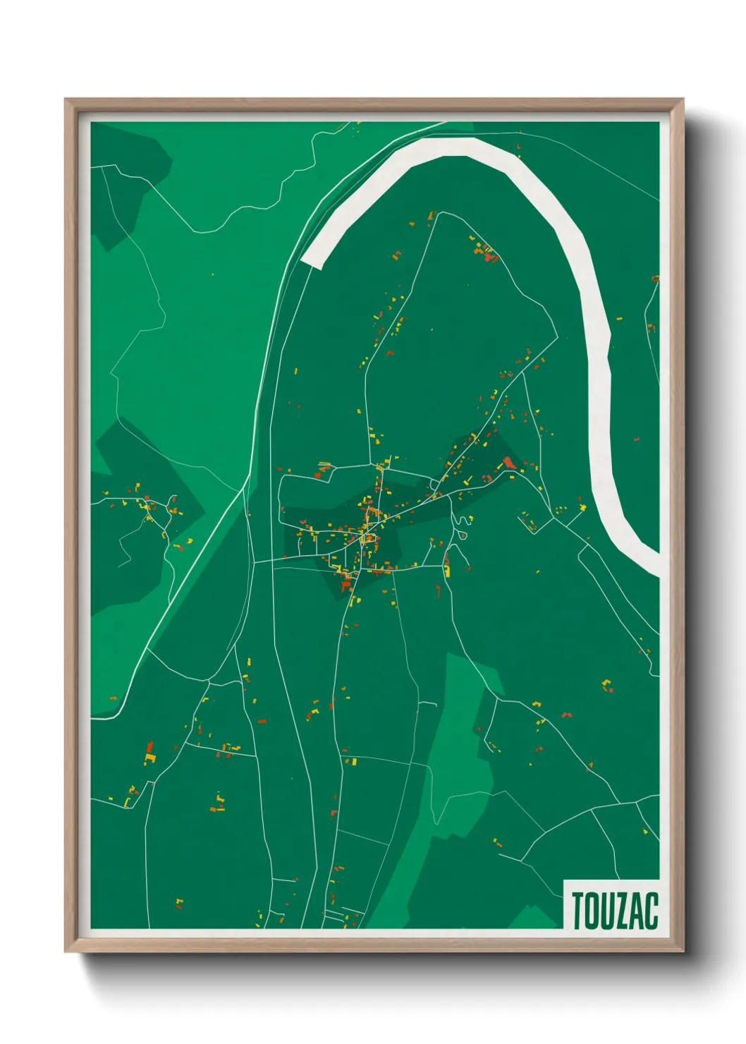 Une affiche de carte sur Touzac