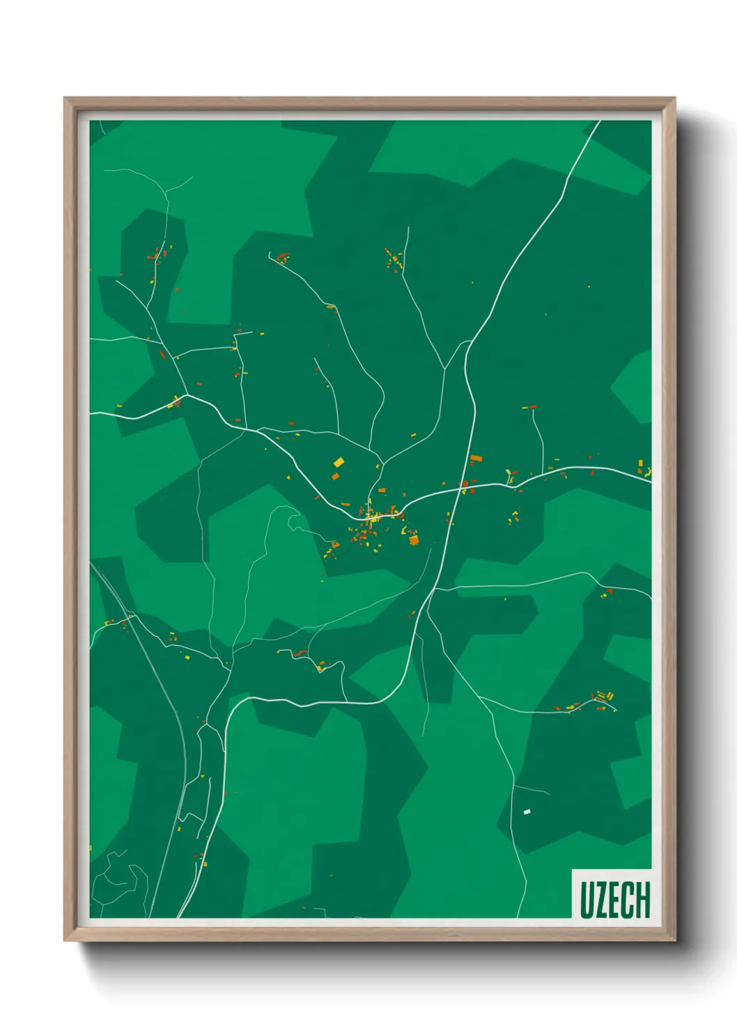 Une affiche de carte sur Uzech