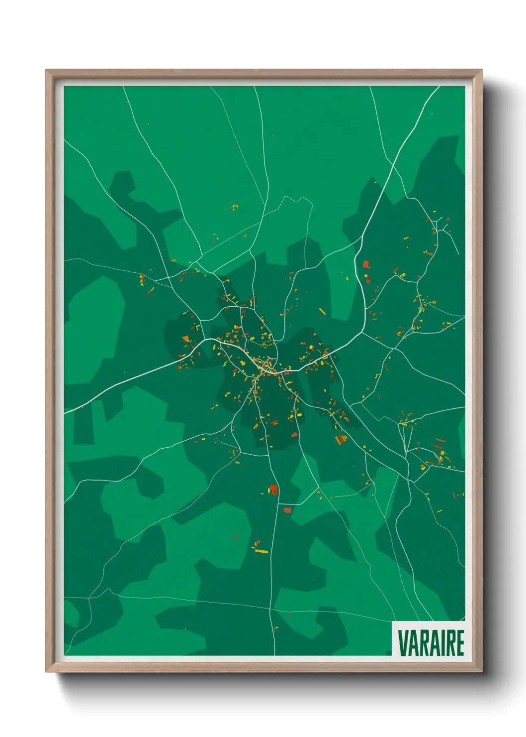 Une affiche de carte sur Varaire