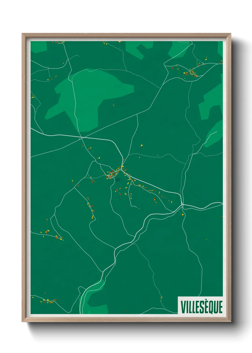 Une affiche de carte sur Villesèque