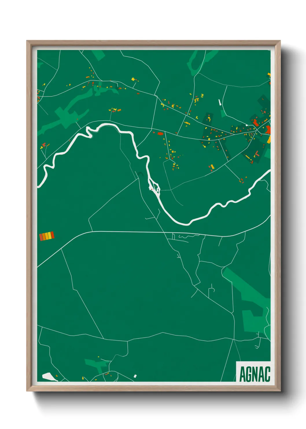 Une affiche de carte sur Agnac