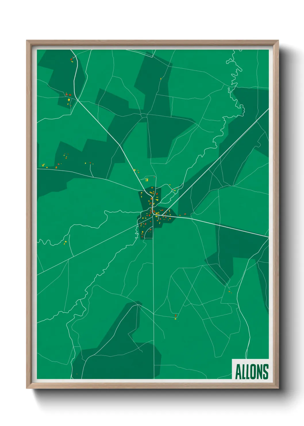 Une affiche de carte sur Allons