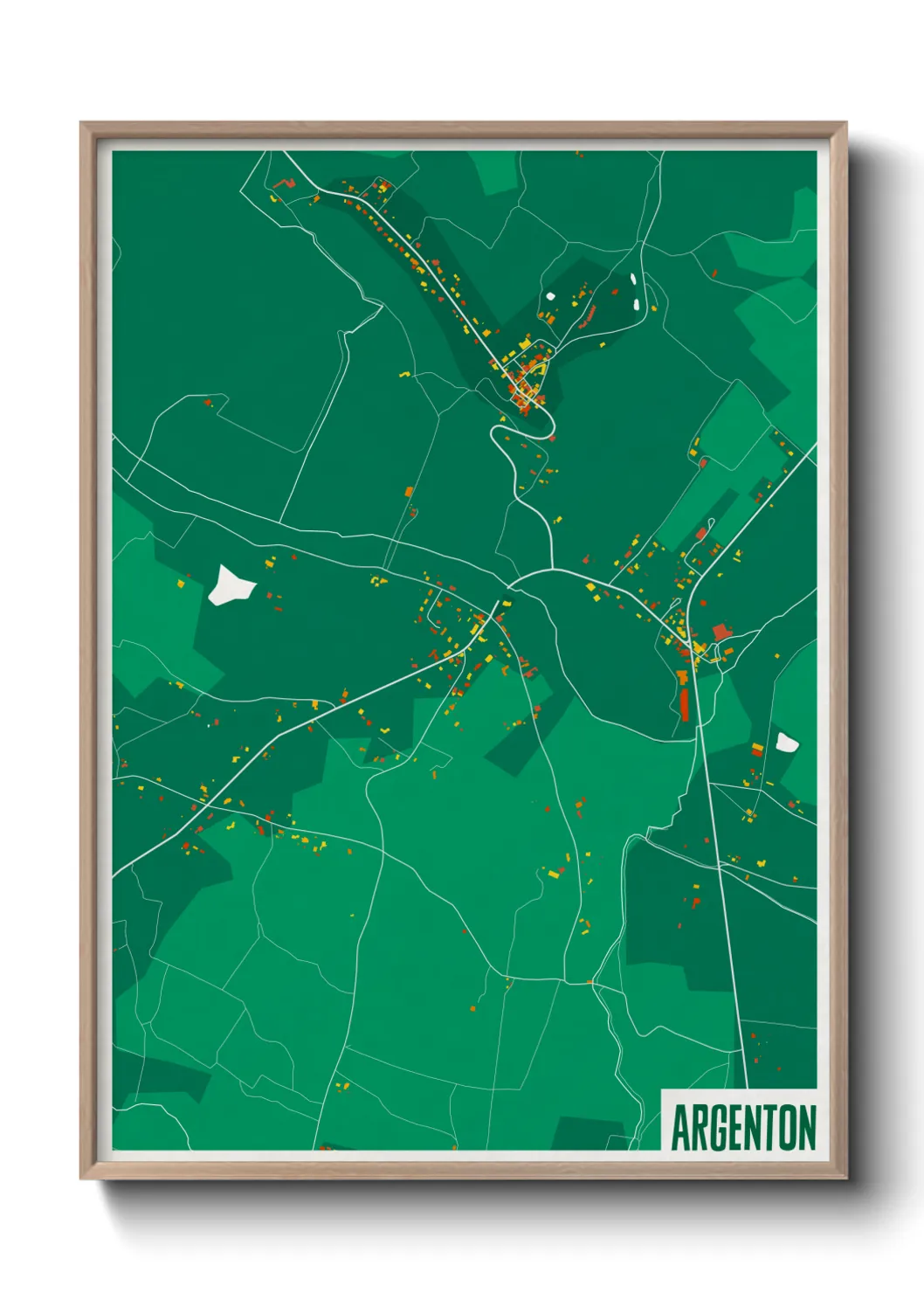 Une affiche de carte sur Argenton