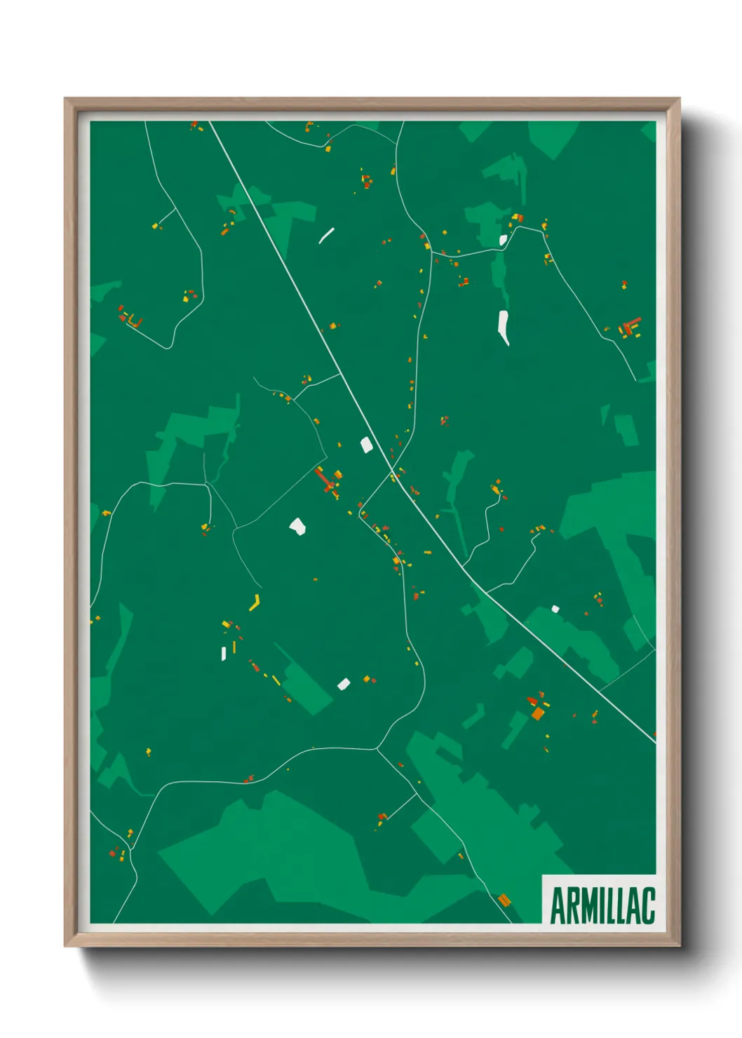 Une affiche de carte sur Armillac