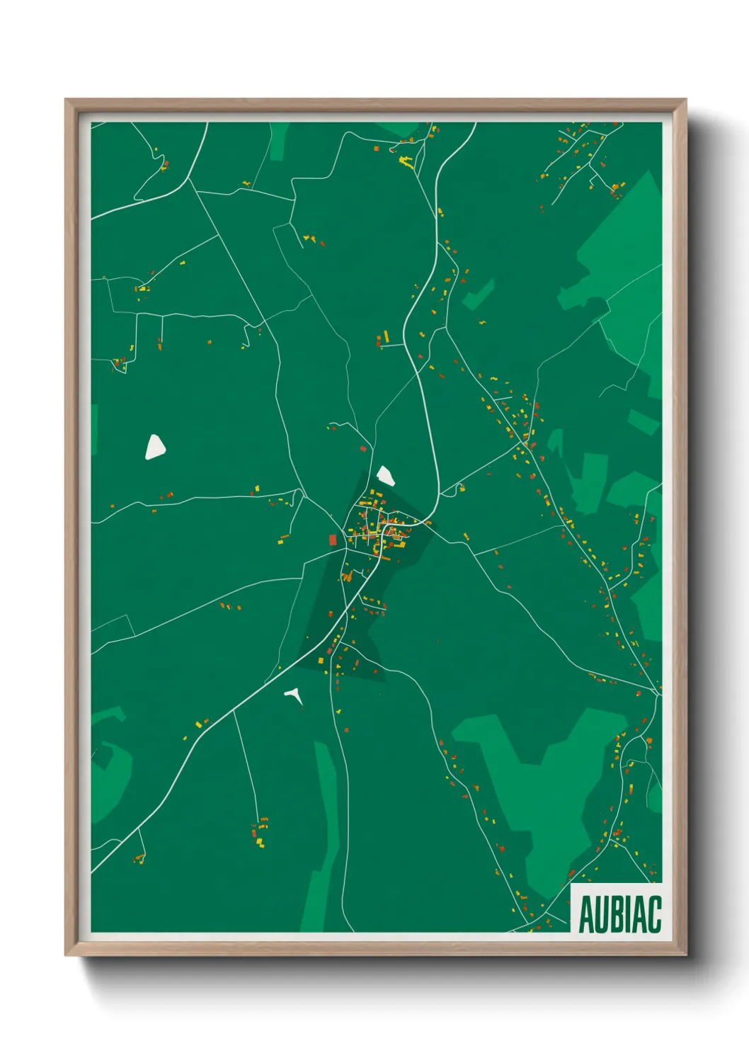 Une affiche de carte sur Aubiac