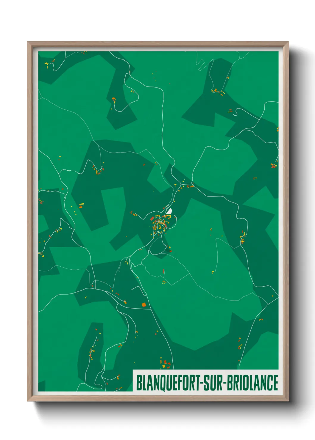 Une affiche de carte sur Blanquefort-sur-Briolance