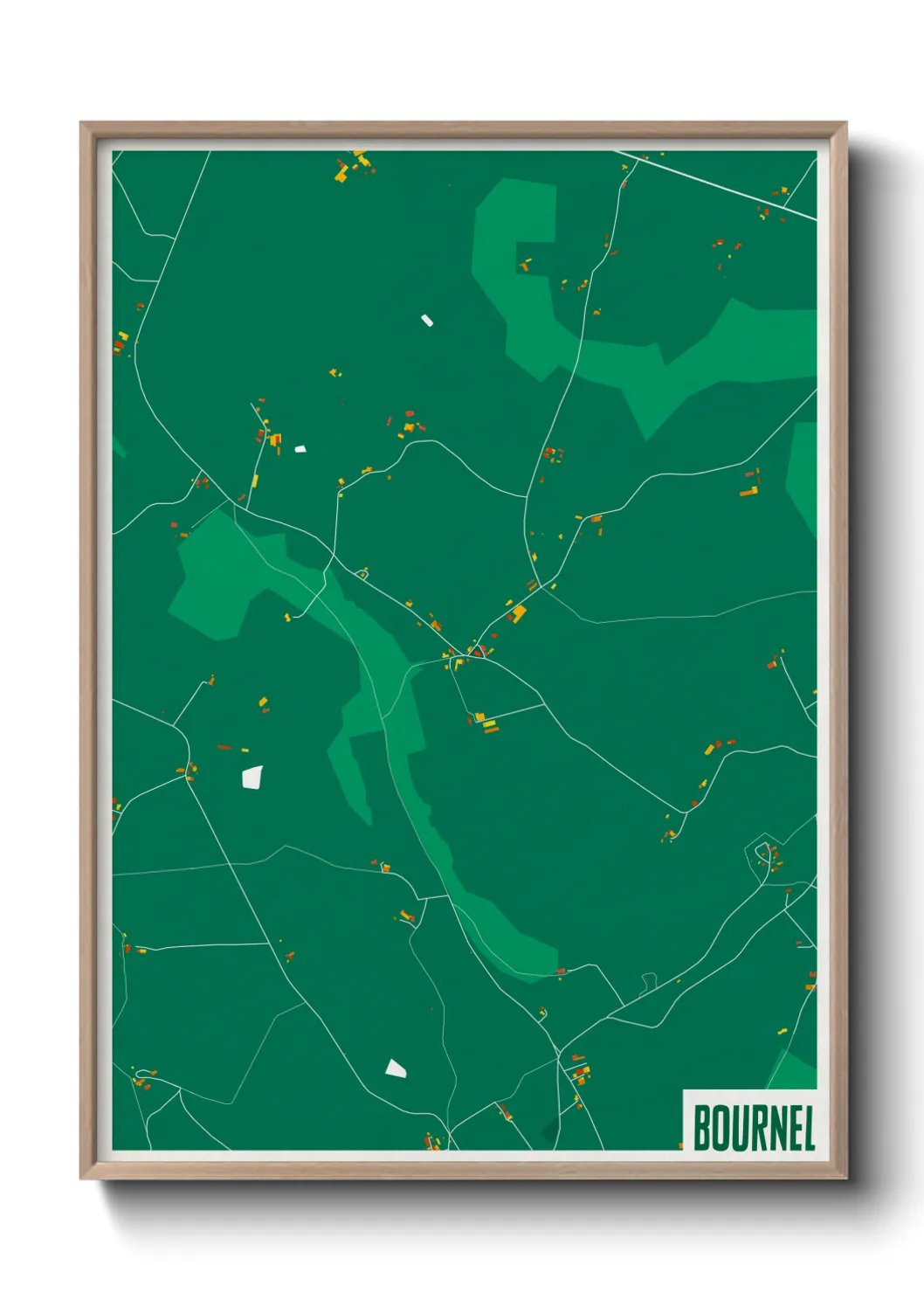 Une affiche de carte sur Bournel