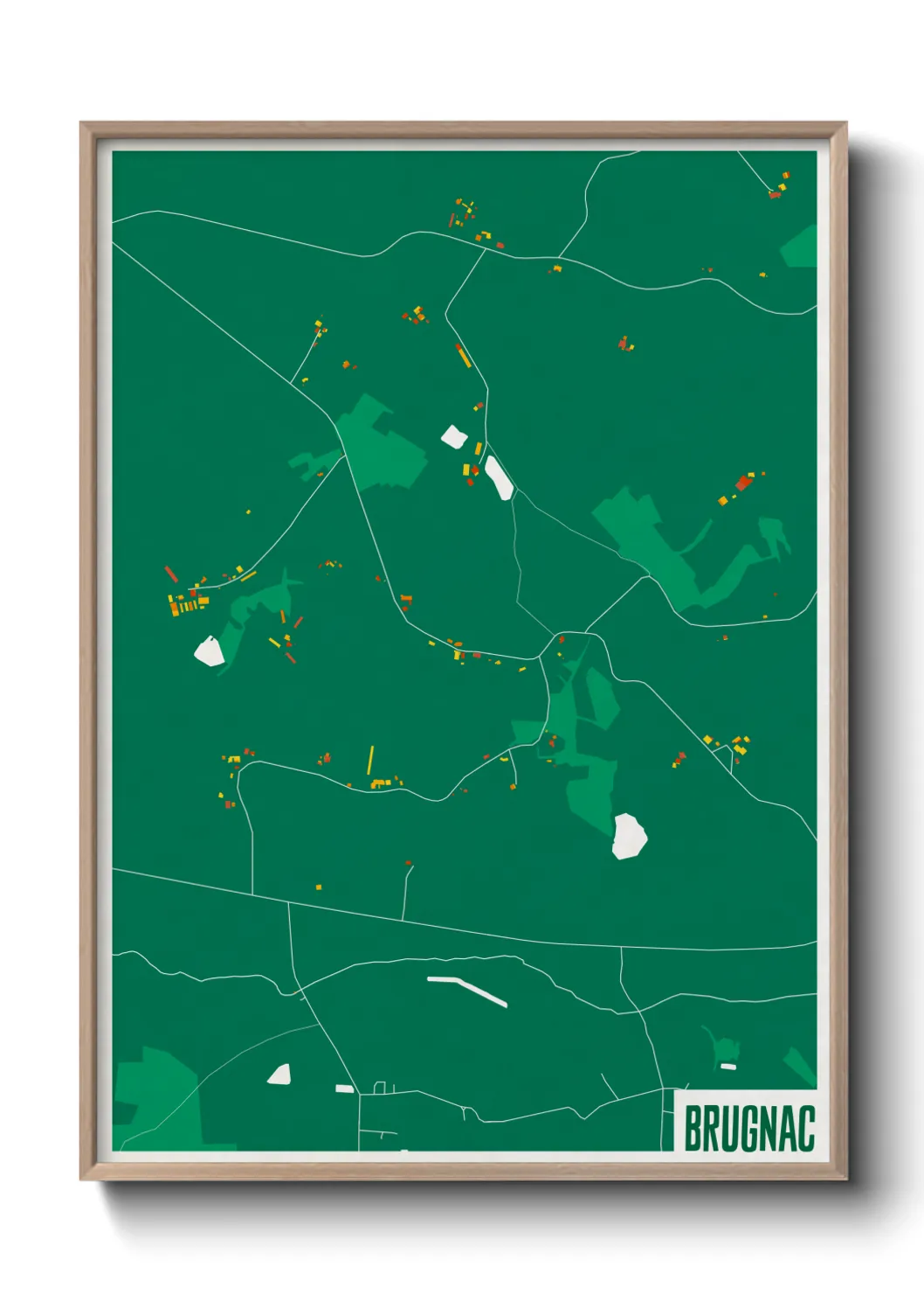 Une affiche de carte sur Brugnac