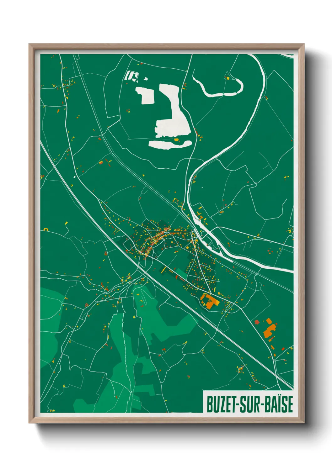 Une affiche de carte sur Buzet-sur-Baïse