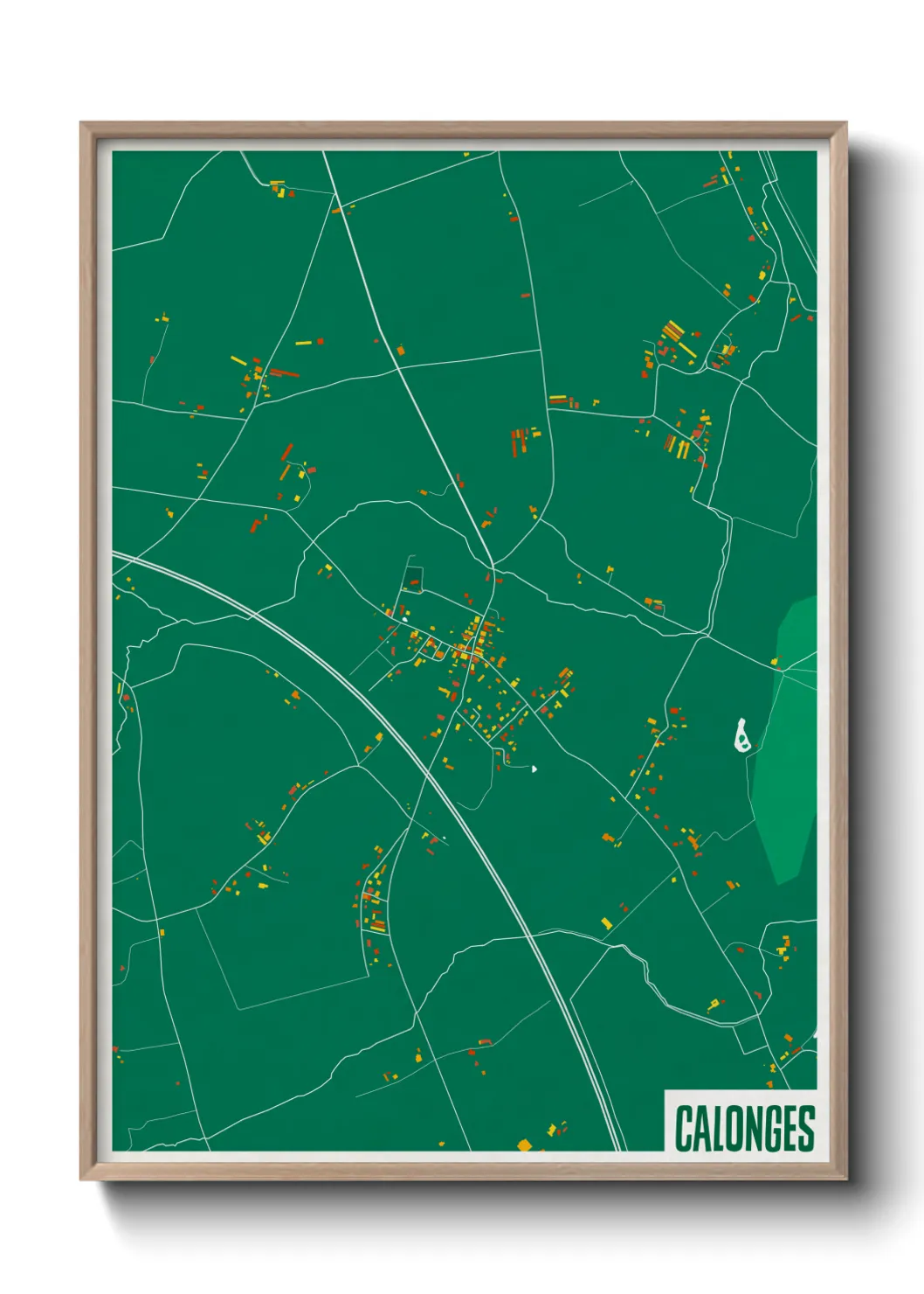 Une affiche de carte sur Calonges
