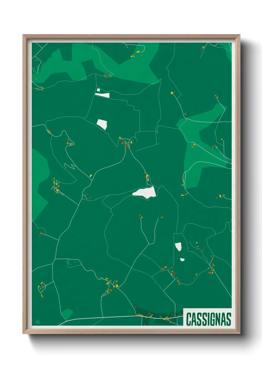 Une affiche de carte sur Cassignas