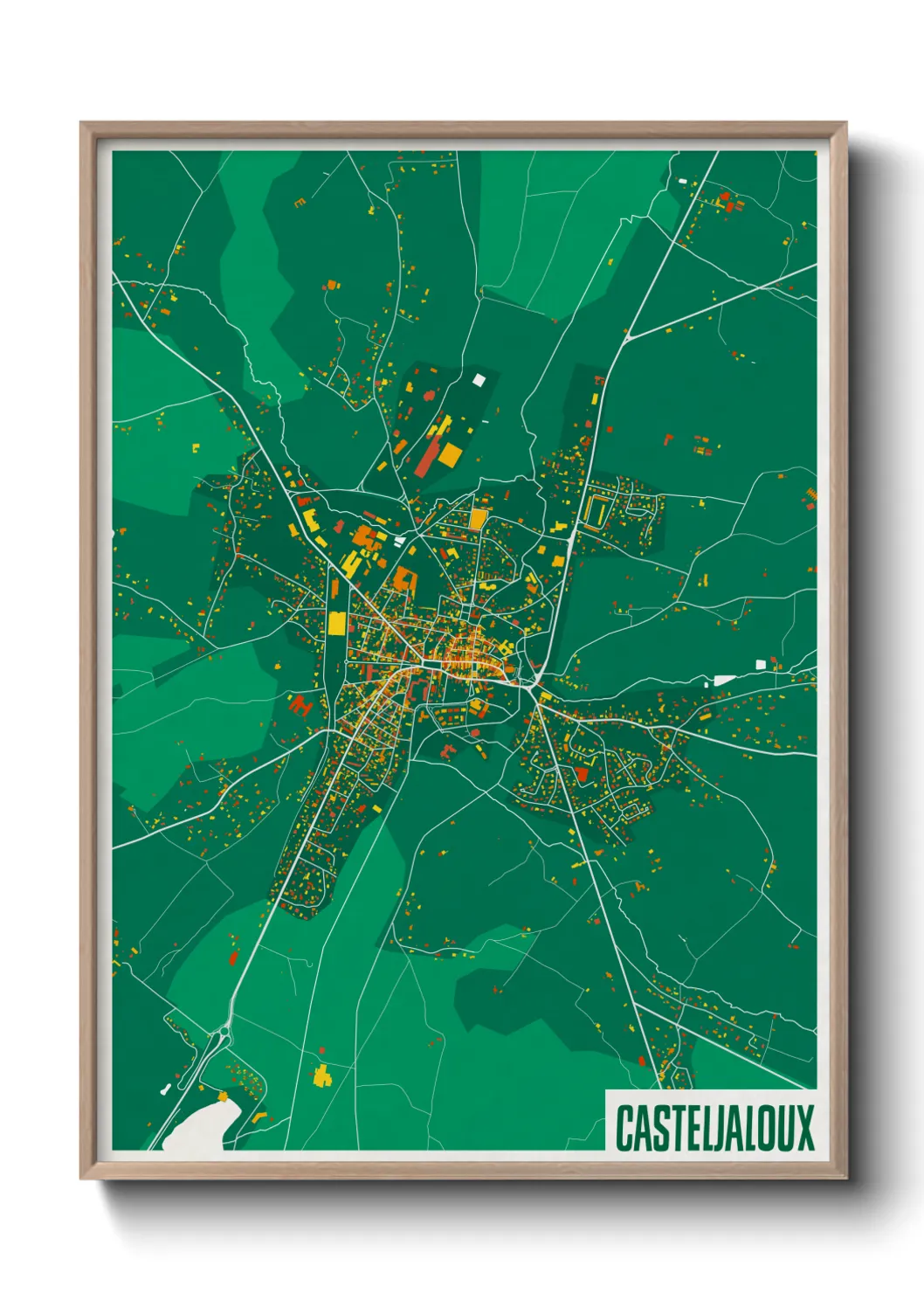 Une affiche de carte sur Casteljaloux