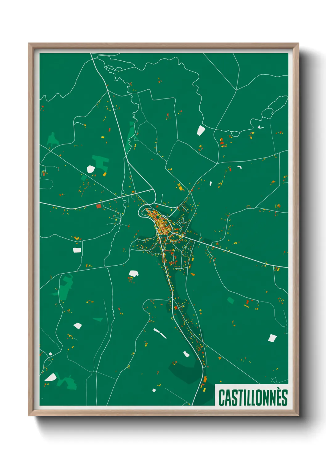Une affiche de carte sur Castillonnès