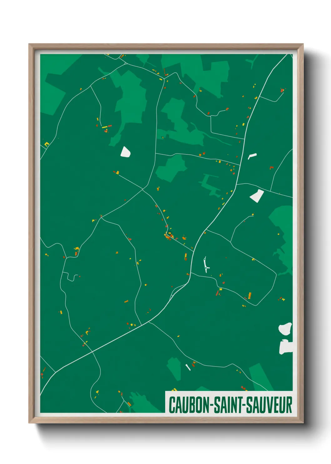 Une affiche de carte sur Caubon-Saint-Sauveur