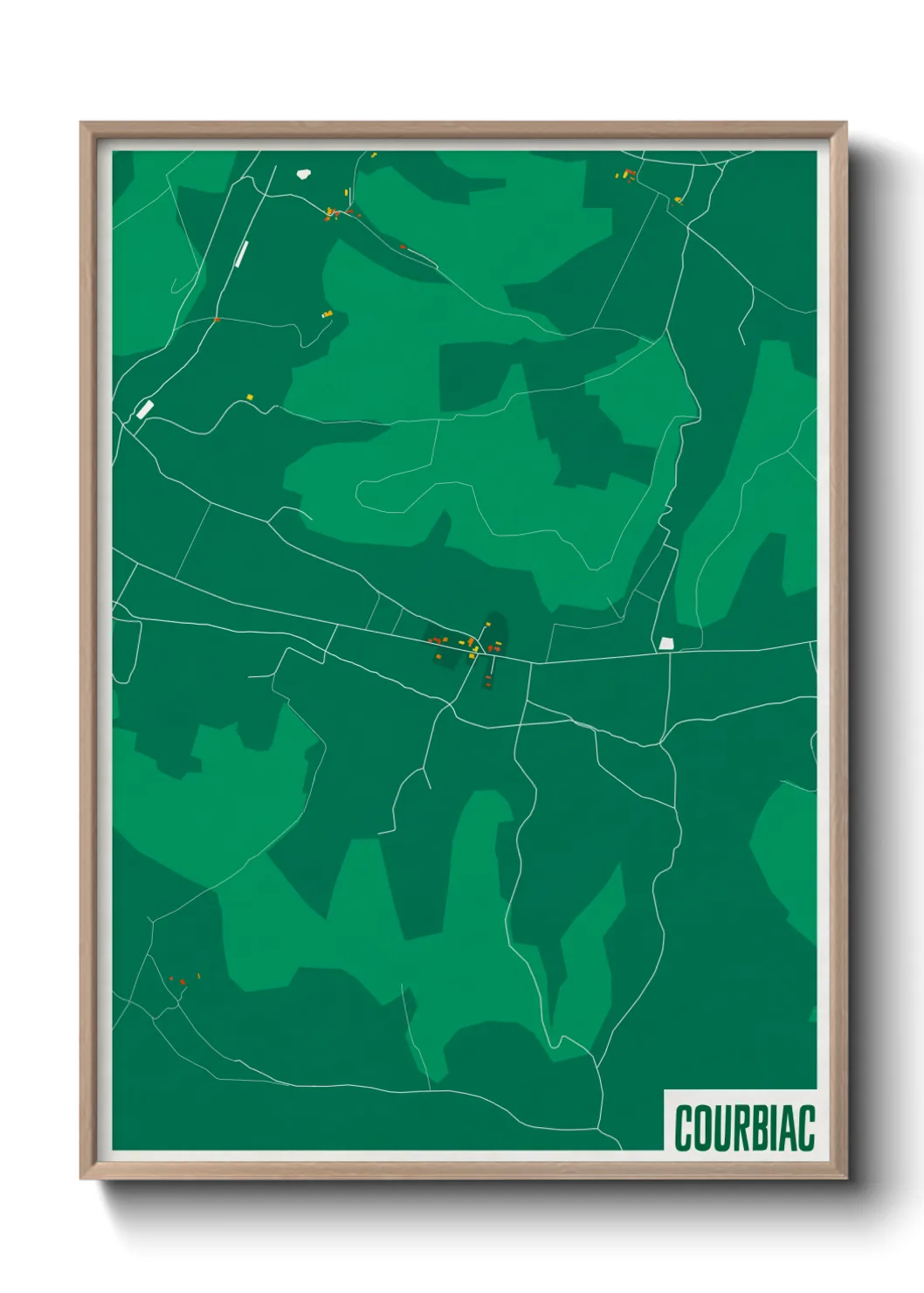 Une affiche de carte sur Courbiac