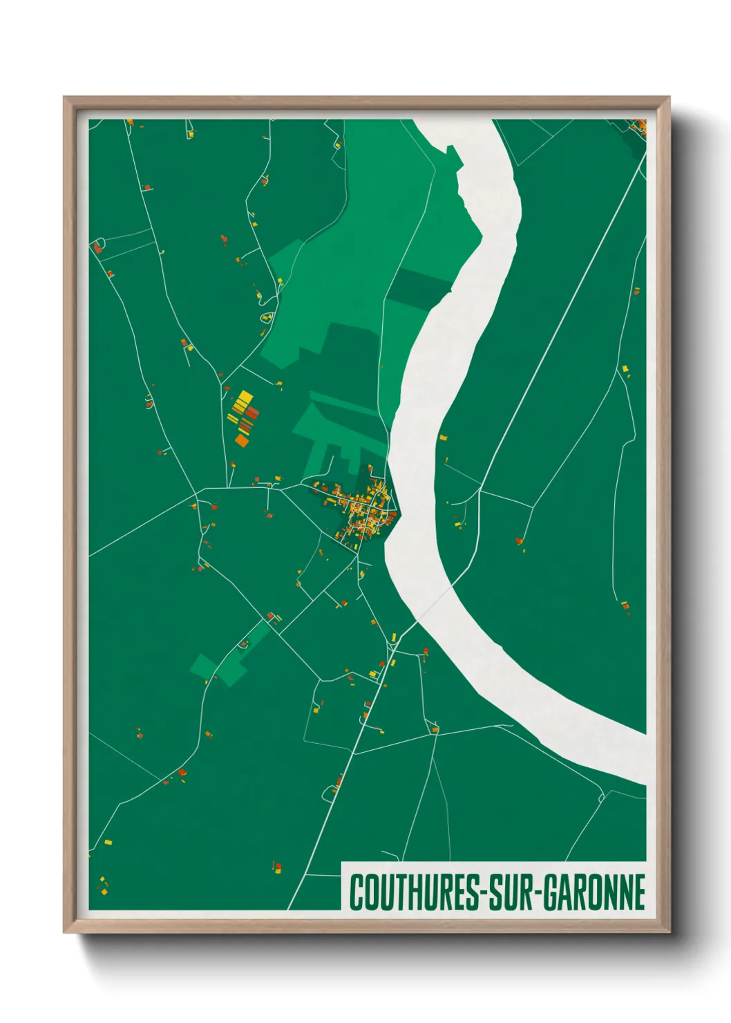 Une affiche de carte sur Couthures-sur-Garonne