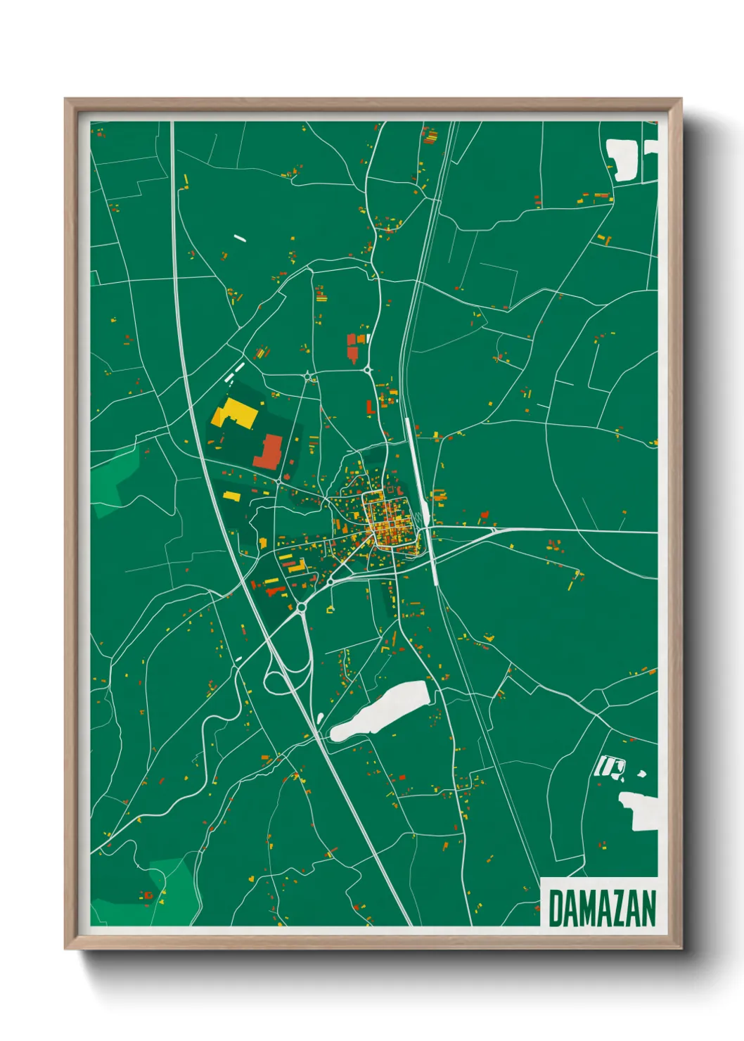 Une affiche de carte sur Damazan