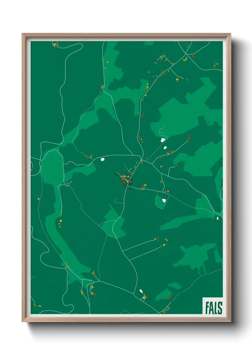 Une affiche de carte sur Fals