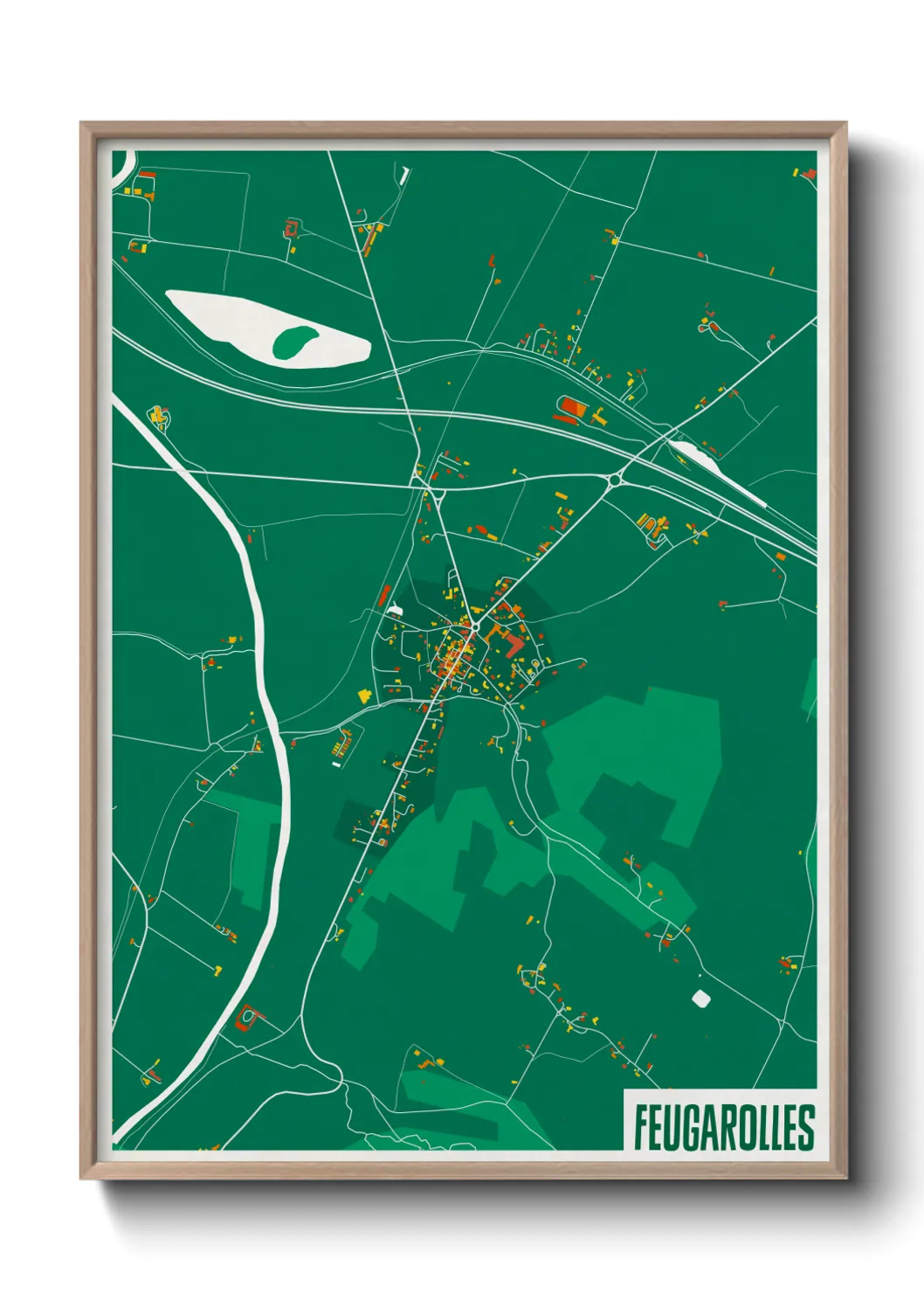 Une affiche de carte sur Feugarolles